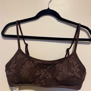 Aerie dipper Floral Lace Brown Bralette
